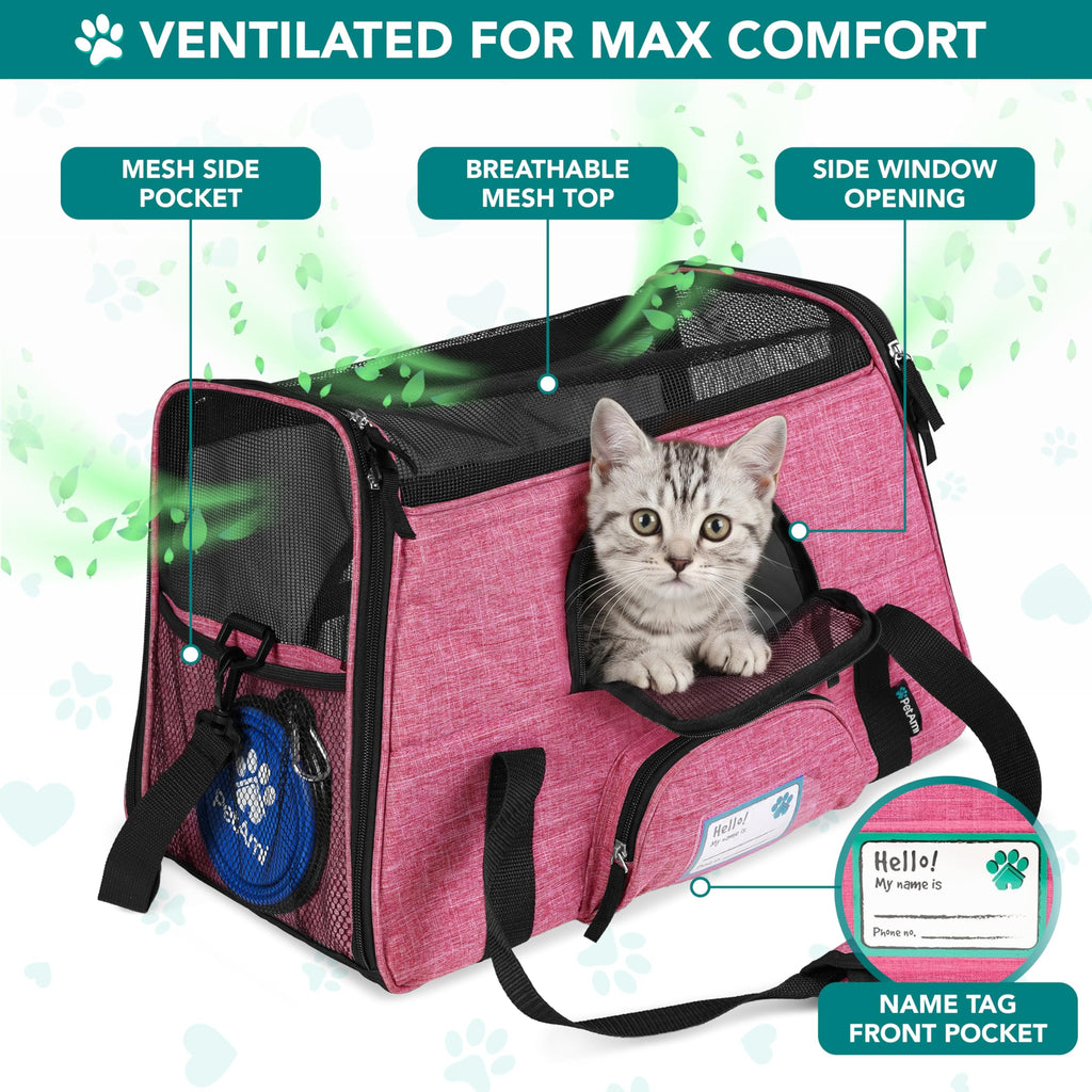 PetAmi — Transportadora de Viaje Aprobada por Aerolíneas con Cama Sherpa para Gatos y Perros Pequeños