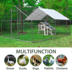 Corral para Gallinas Extra Grande con Cubierta — Jaula Metálica para Aves de Corral, Conejos, Patos y Mascotas de Exterior