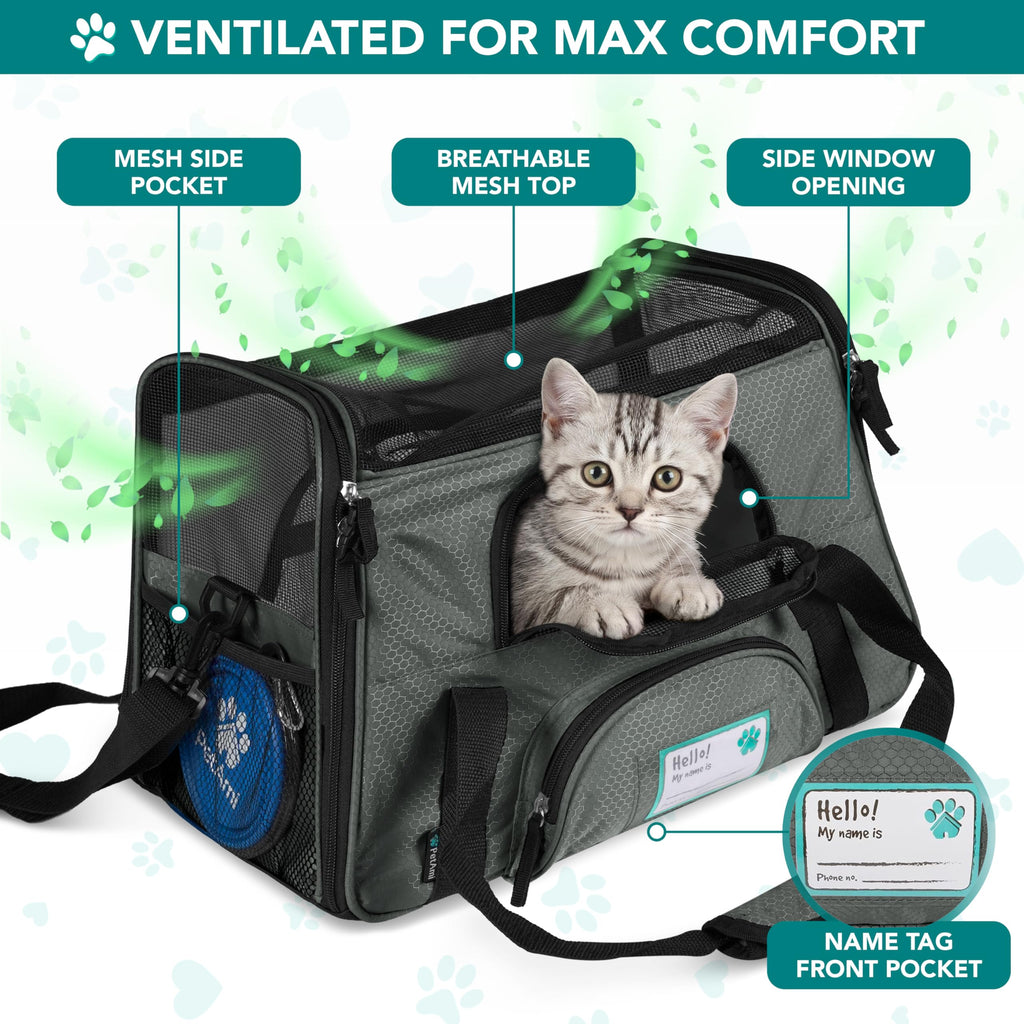 PetAmi — Transportadora de Viaje Aprobada por Aerolíneas con Cama Sherpa para Gatos y Perros Pequeños