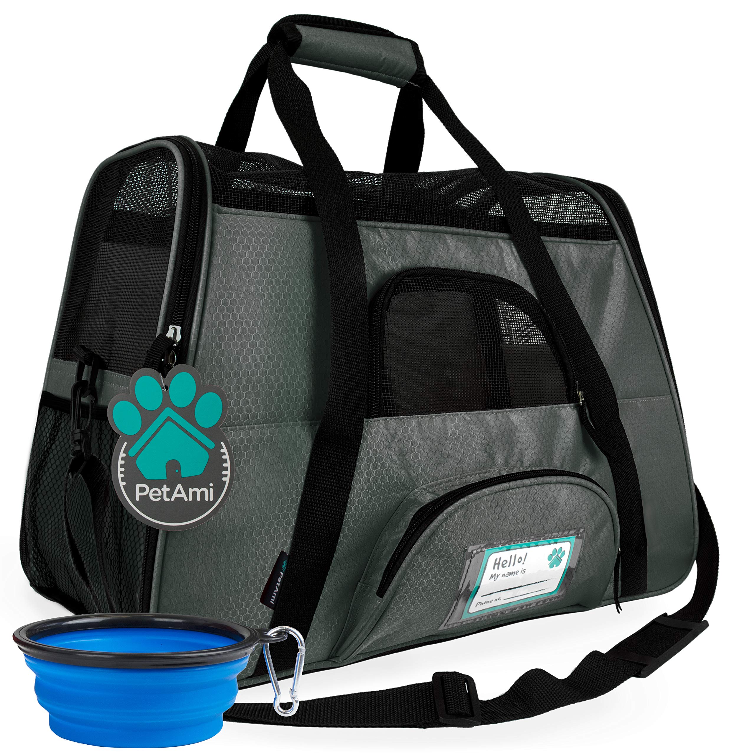PetAmi — Transportadora de Viaje Aprobada por Aerolíneas con Cama Sherpa para Gatos y Perros Pequeños