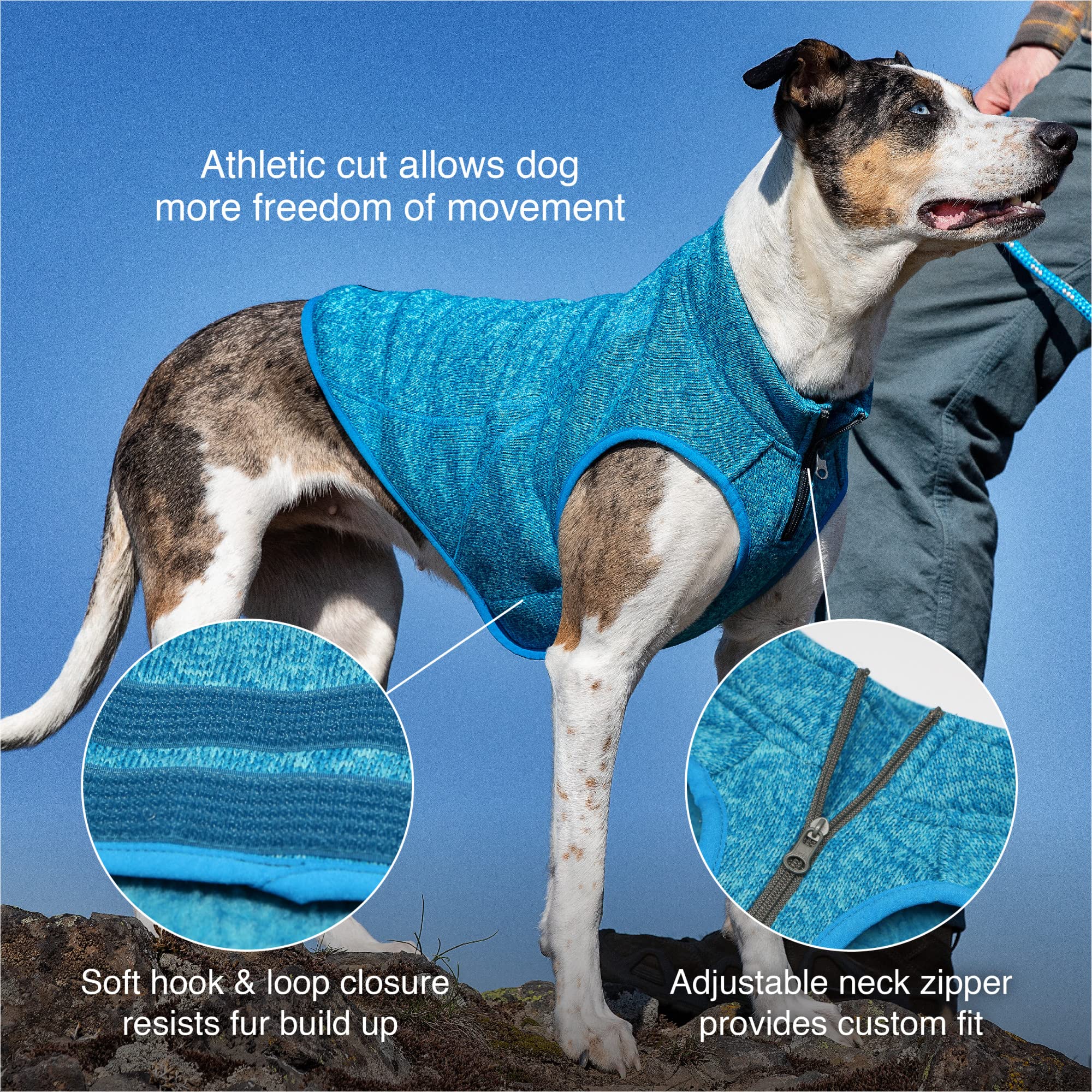 K9 Core Dog Sweater - Knit Fleece Winter Coat for Dogs - Layer with Jackets or Wear Separately - Use with Your Leash - Lightweight, Reflective Accents, Adjustable Neck