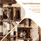 Heybly Torre para Gatos Grandes — Árbol Multinivel con Perchas Anchas, Cueva y Tablero Rascador para Gatos de hasta 9 kg