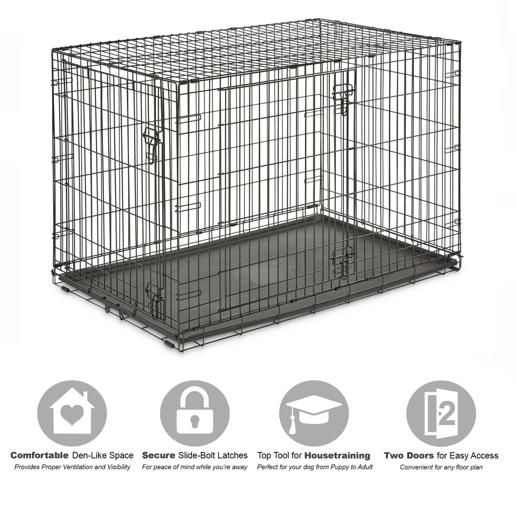 New World — Jaula para Perro Plegable de Metal con Doble Puerta