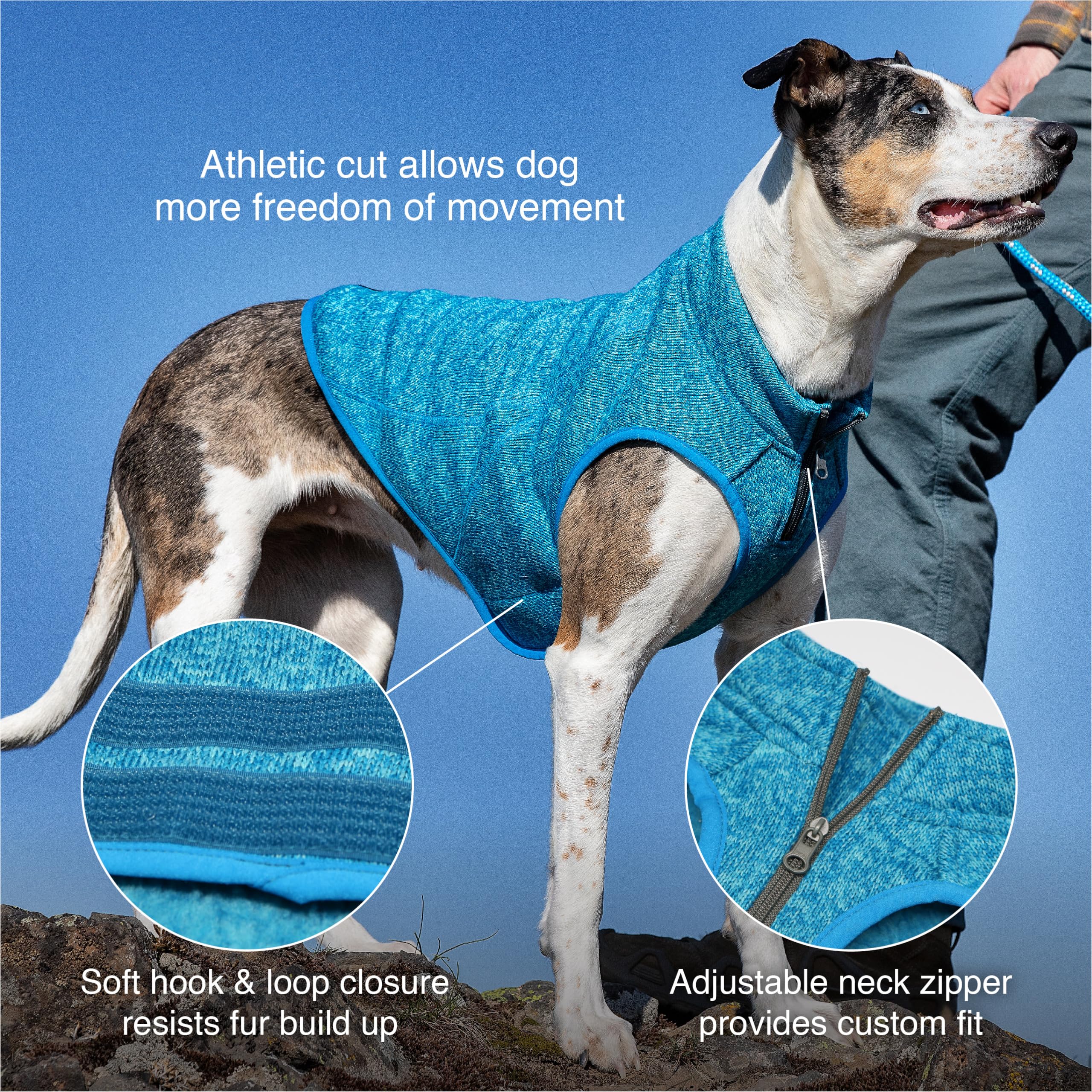 K9 Core Dog Sweater - Knit Fleece Winter Coat for Dogs - Layer with Jackets or Wear Separately - Use with Your Leash - Lightweight, Reflective Accents, Adjustable Neck