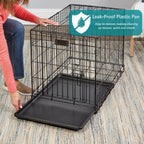 MidWest iCrate — Jaula Plegable de Doble Puerta con Divisor para Perros Medianos