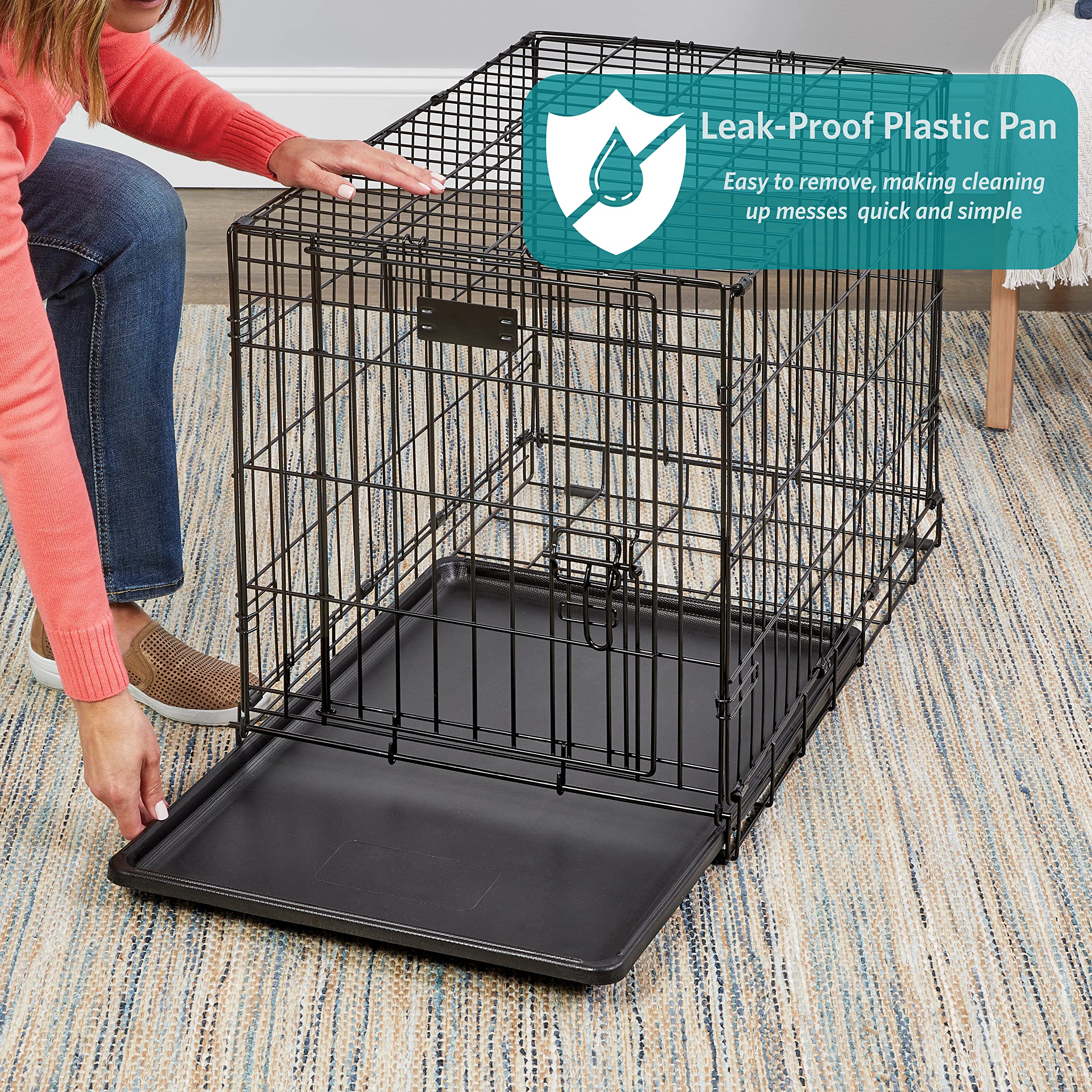 MidWest iCrate — Jaula Plegable de Doble Puerta con Divisor para Perros Medianos